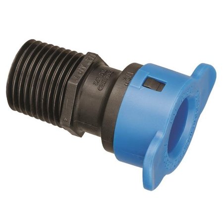 ORALINE Orbit Irrigation 7572449 0.5 in. Blu-Lock MPT Adapter; Black & Blue 7572449